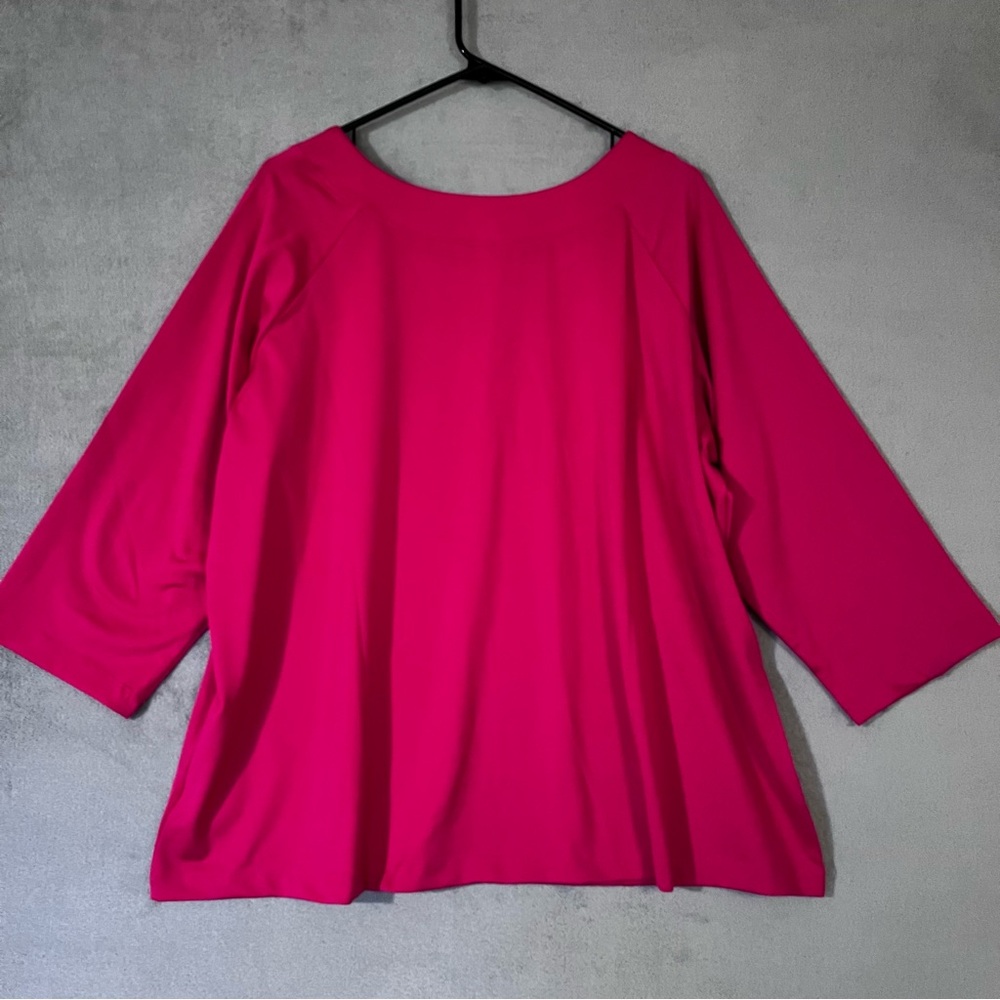 Susan Graver Essentials Top Liquid Knit Fuchsia Pink Womens 2X - Picture 6 of 7